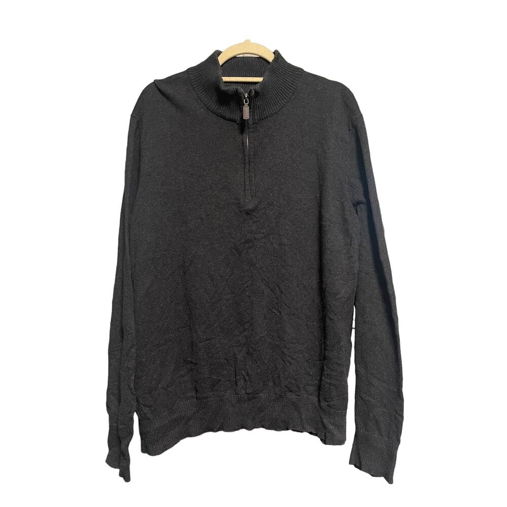 Eddie Bauer Cotton Cashmere Men's Quarter Zip Sweater Sz XL - Picture 1 of 4